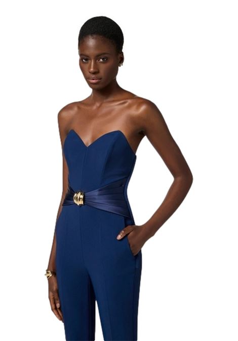 Fluid crepe jumpsuit with macro bow ELISABETTA FRANCHI | dress | TU03951E2DC8